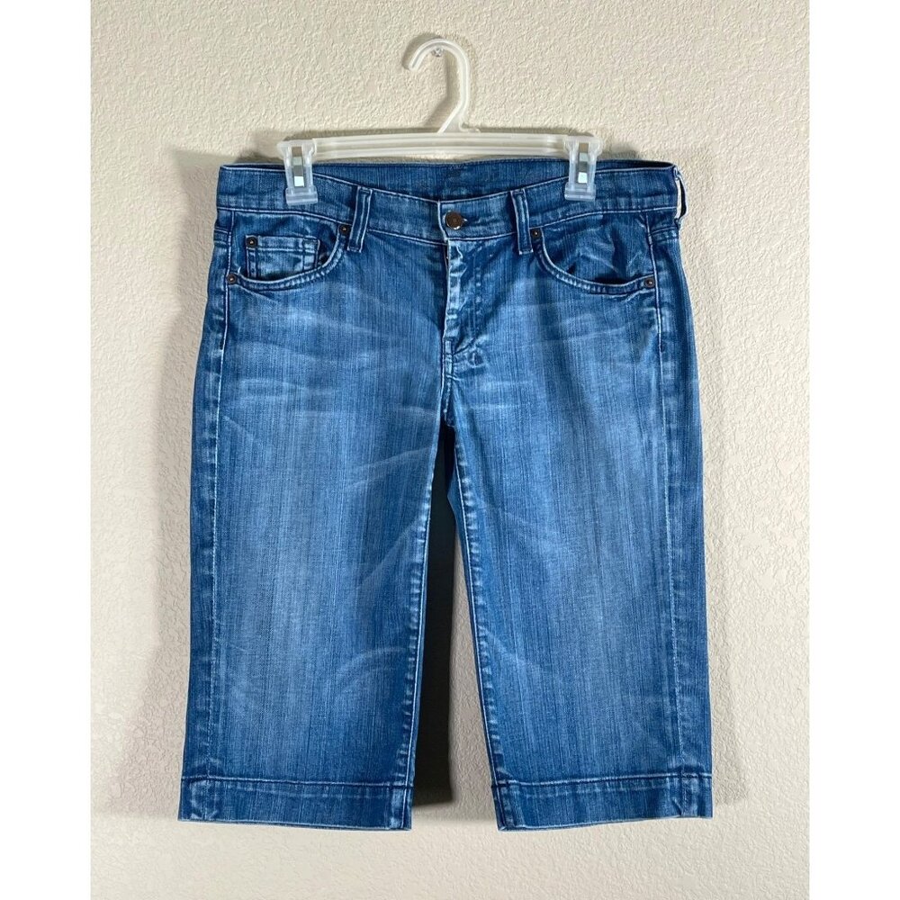 7 For All Mankind Jeans Women's DOJO Bermuda Shorts in Medium wash - Picture 2 of 7